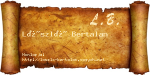 László Bertalan névjegykártya