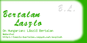 bertalan laszlo business card